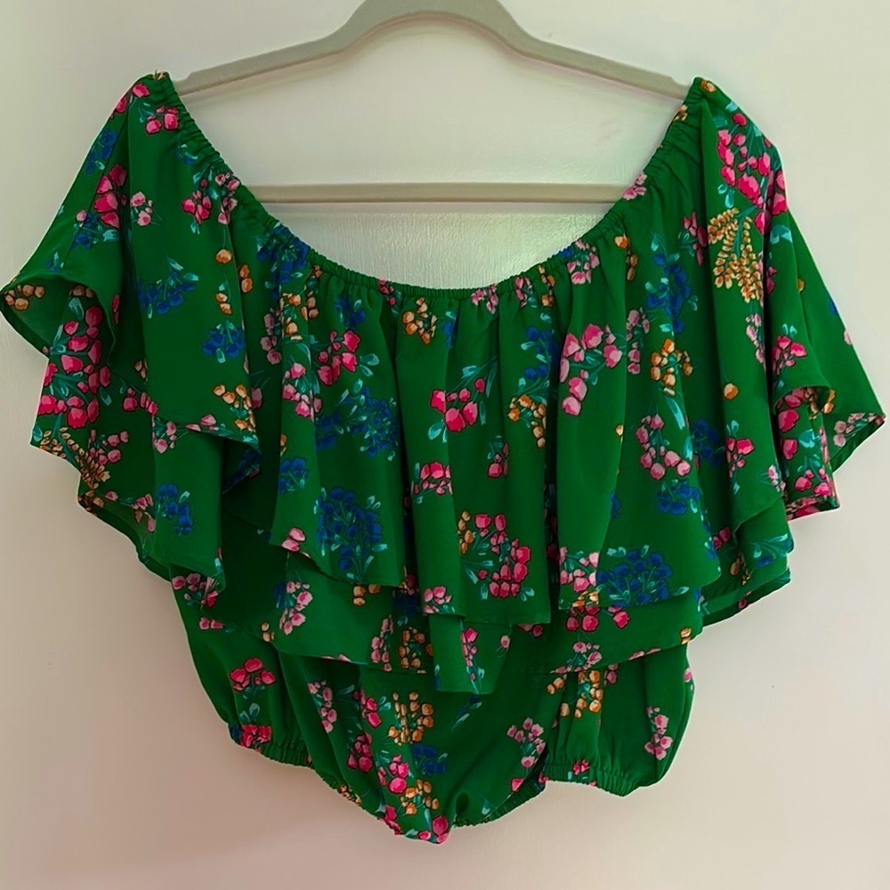 Sugarlips Floral Off-Shoulder Blouse Women’s Flowy Ruffle Boho Fairy Feminine